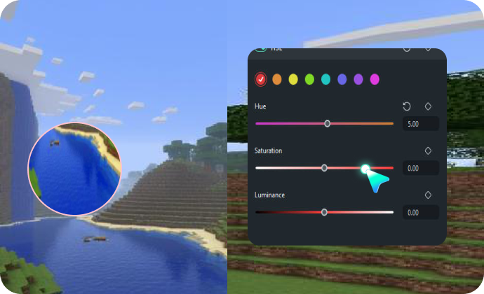add color and filter to minecraft ai images