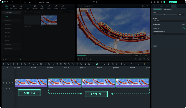 copy and paste video clip