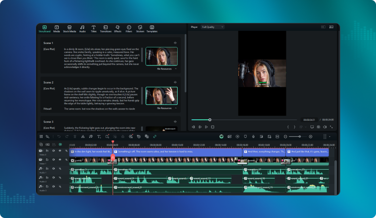 add voiceovers & sync lip movements