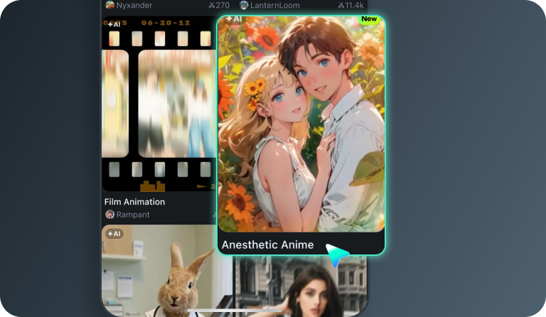select the anime filter template