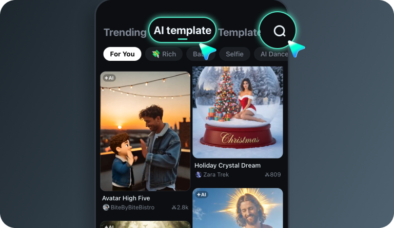 search ai anime image to video templates
