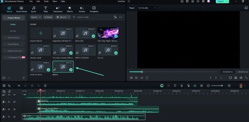 debris sound effect