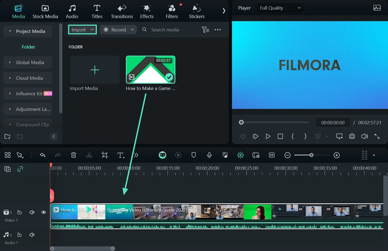 add video file to filmora