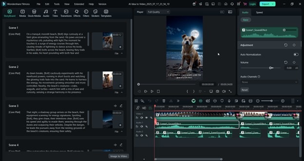 filmora editing interface