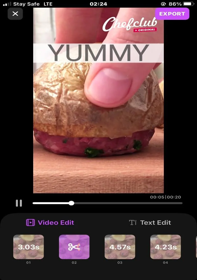 food video template