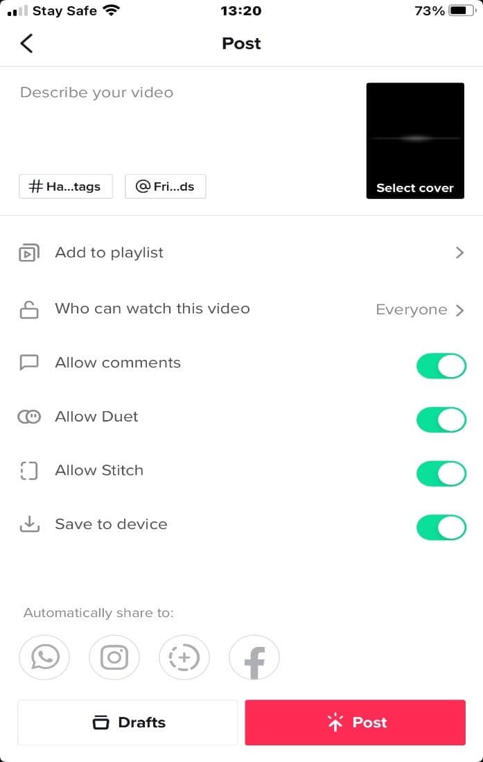 save and share video tiktok