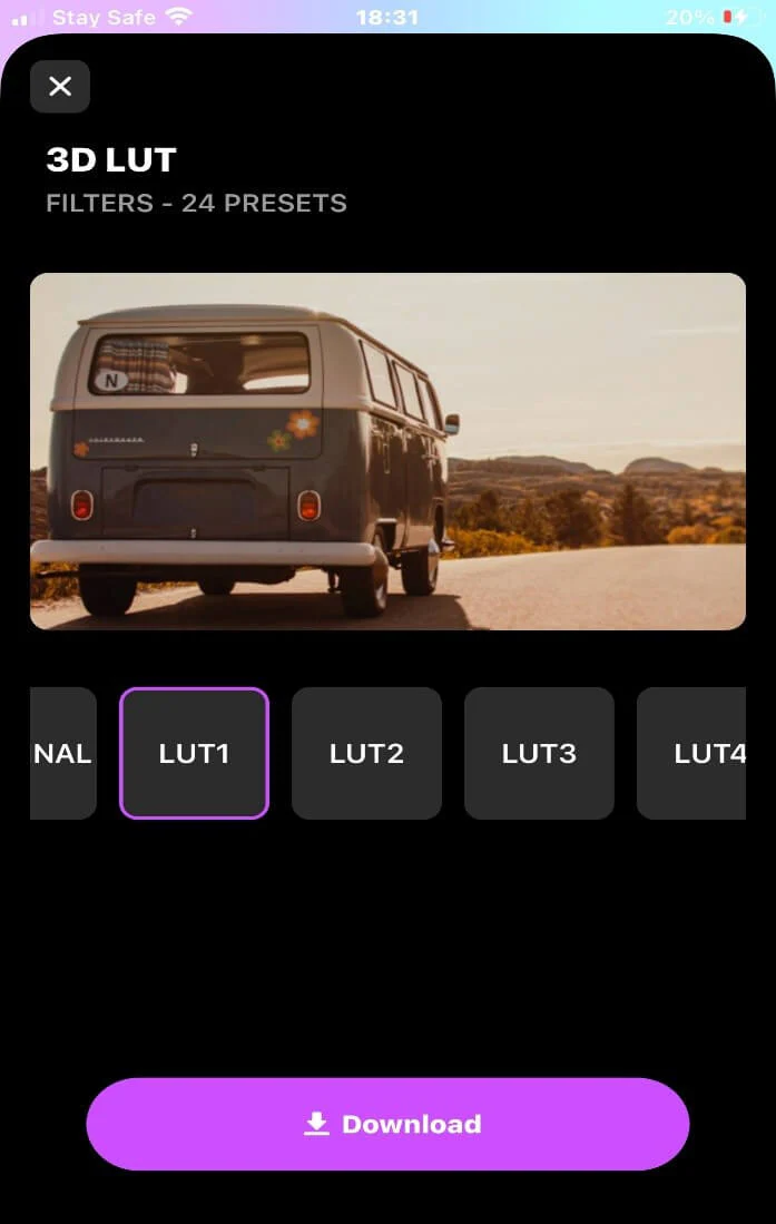 Explore 24 Types of 3DLut Filters for FilmoraGo iOS Video Effects