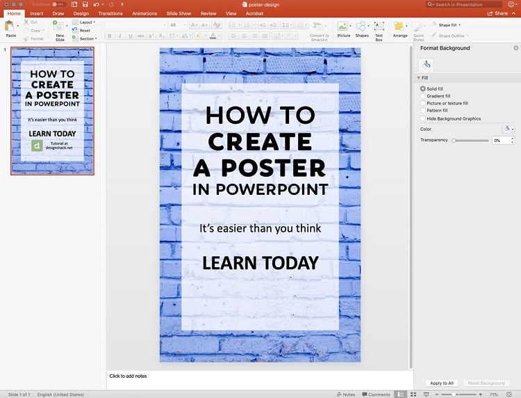 Create Poster in Google Slides