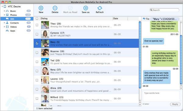 Mac Android MobileGo SMS