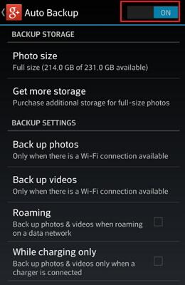 how to backup pictures on android
