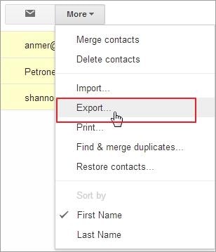 exporter for contacts app