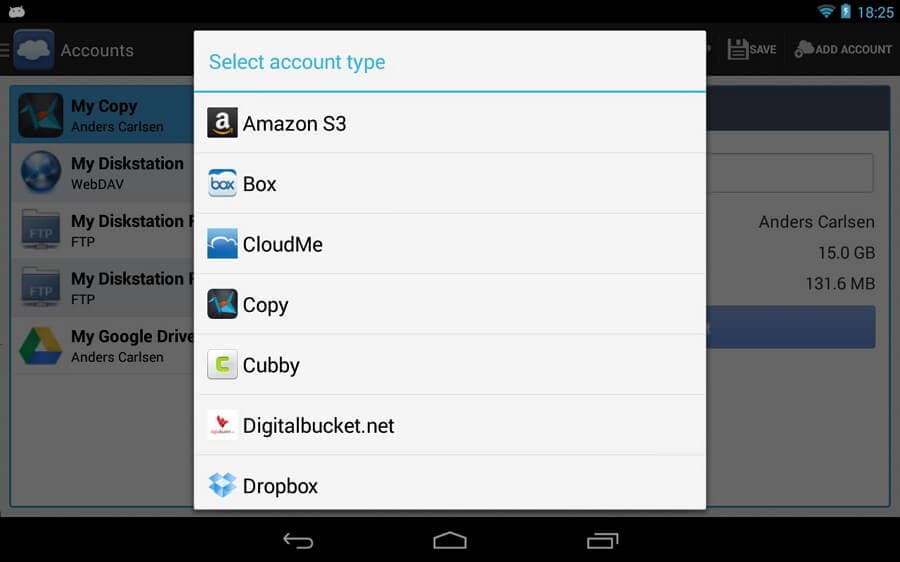 Applicazione sync manager per Android