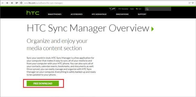 htc sync manager backup
