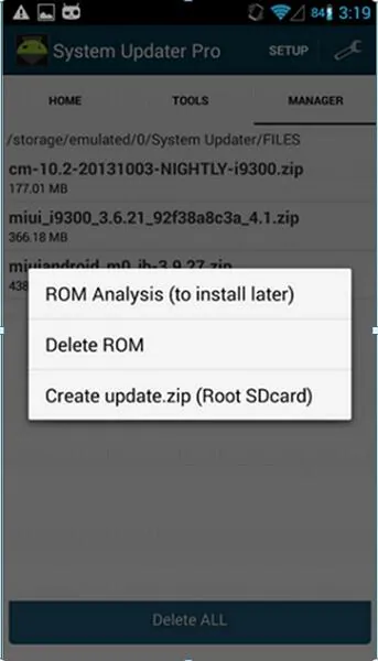 manage update on android