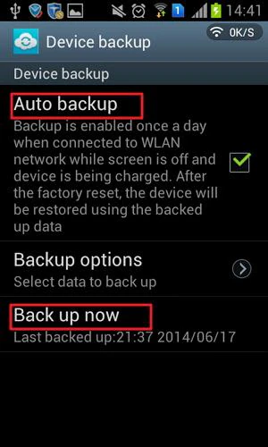 samsung backup contatti di gmail