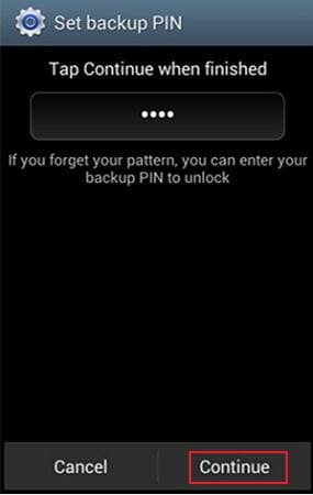Samsung Backup PIN: