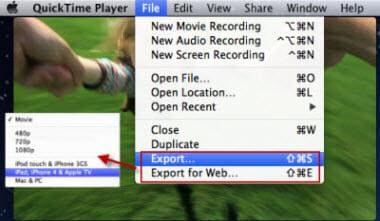 how to turn a quicktime movie into an mp4