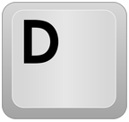 botão D do teclado