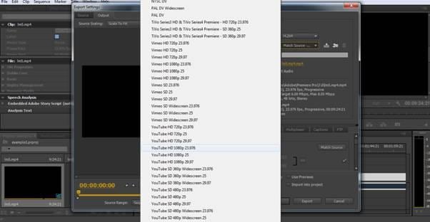 Exporter des vidéos dans Adobe Premiere