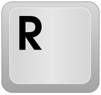 botão R do teclado