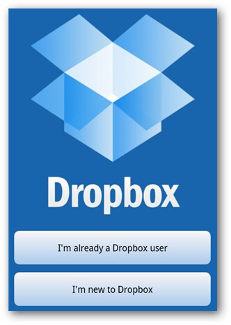 Log in Dropbox App to transfer music from Android to computer