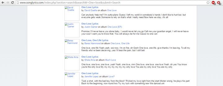 Top  5 Music Lyrics Search Engine