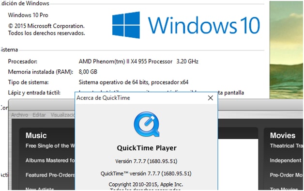 - quicktime 7.7.8 pour windows
