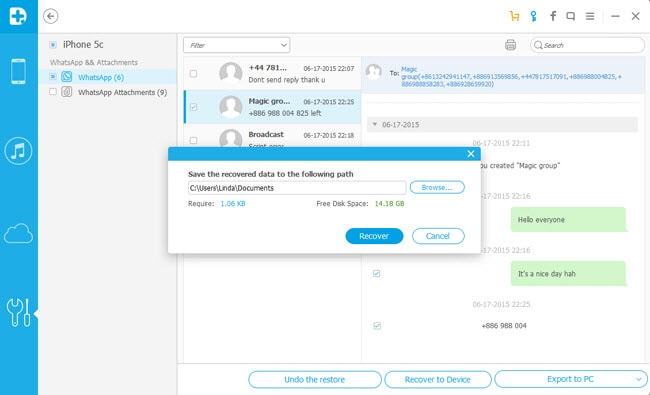 backup restore whatsapp
