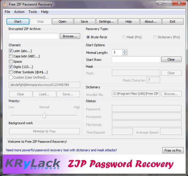 krylackzip recupero password principale