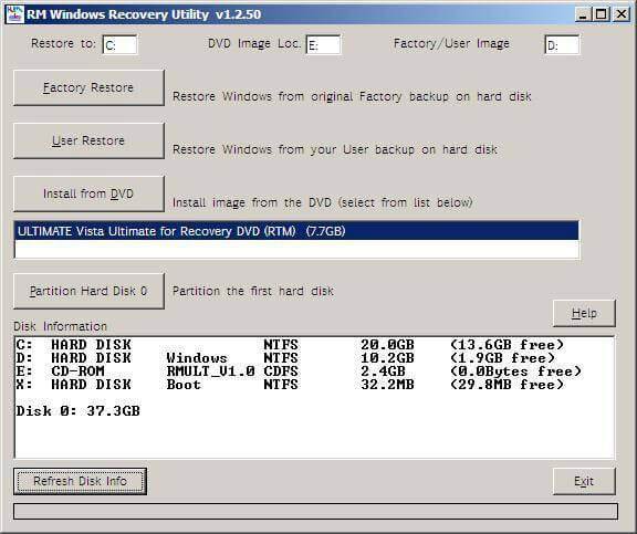 Windows Vista Hard Drive Restore