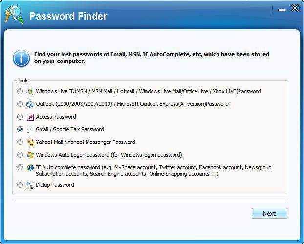 Das Gmail-Passwort finden
