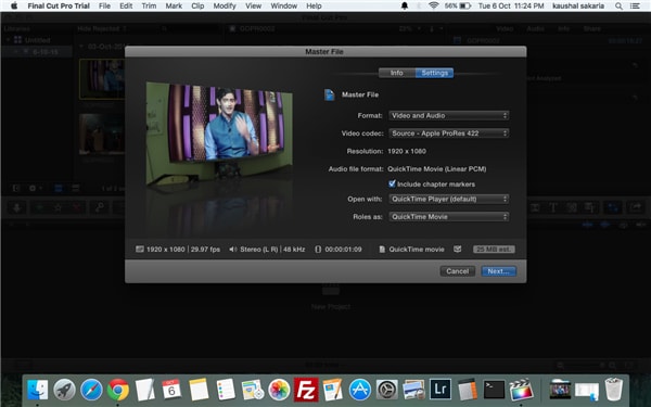 How to export videos from final cut pro on Mac