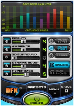 DFX audio enhancer