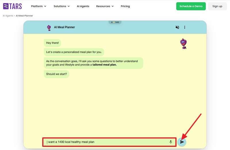 type your preferences in text box