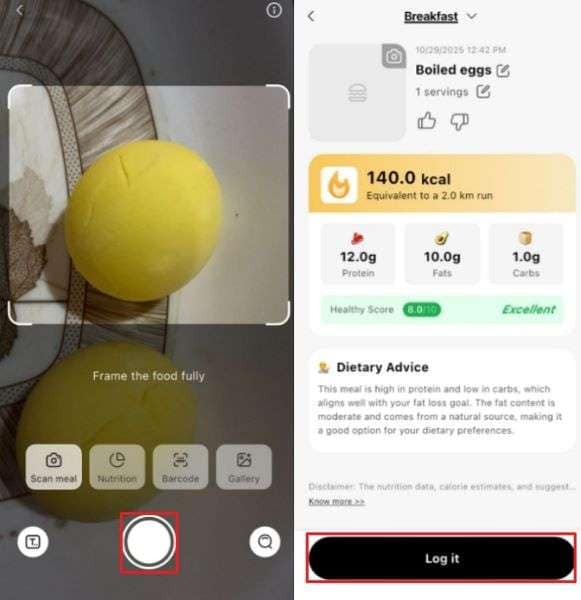 tap on capture button