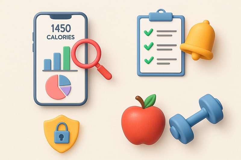 features of calories and macro counter