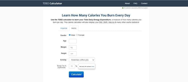 tdee calorie deficit calculator