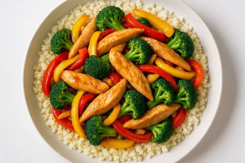 chicken and broccoli platter