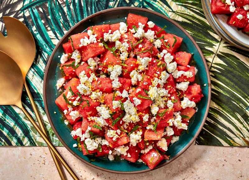 watermelon and feta mint summer salad