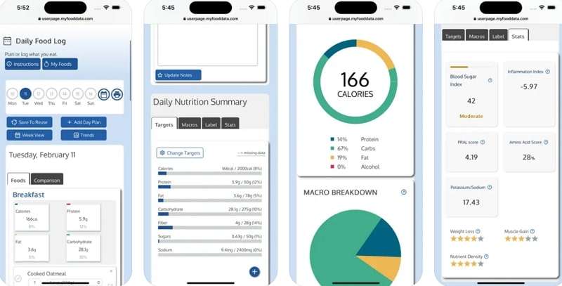 my food data calorie tracker