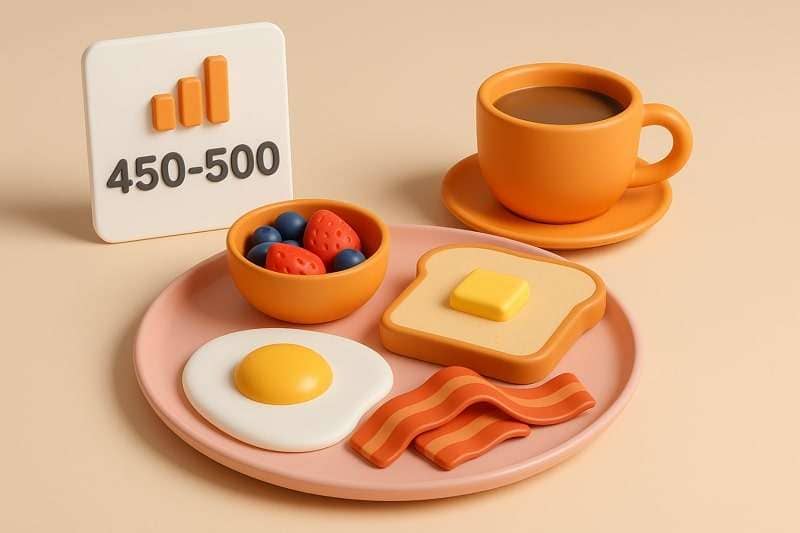 recommended breakfast calories for groups