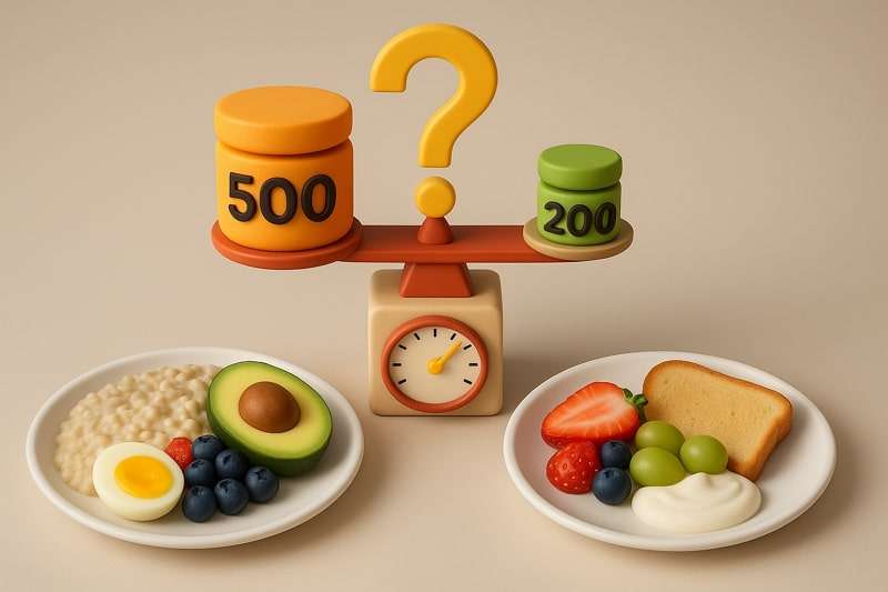 healthy vs low calorie breakfast