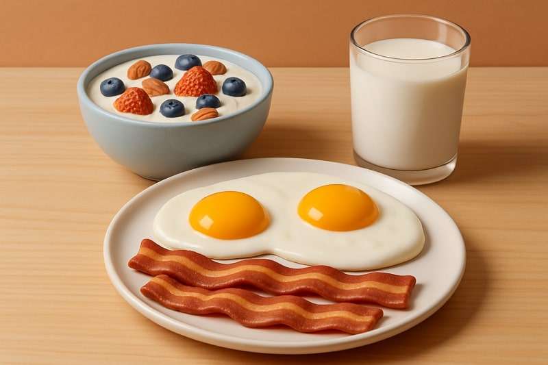 high quality breakfast with protein