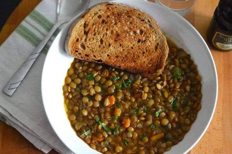 lentil soup calorie in dinner