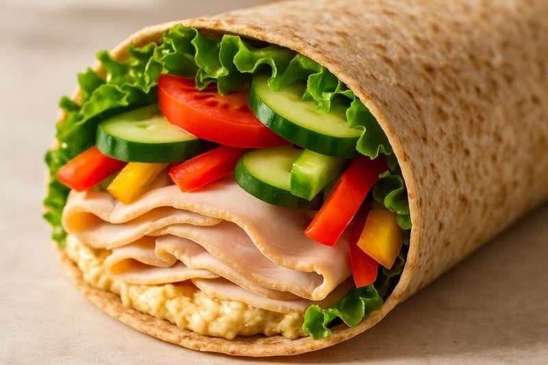 turkey and vegetable wrap