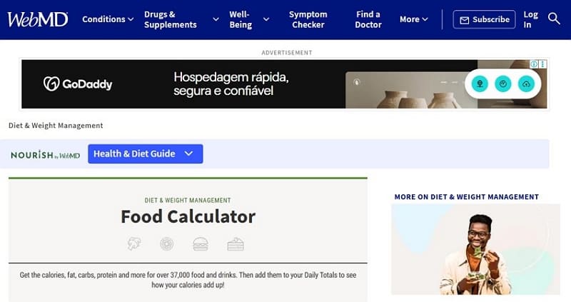 webmd food calorie counter