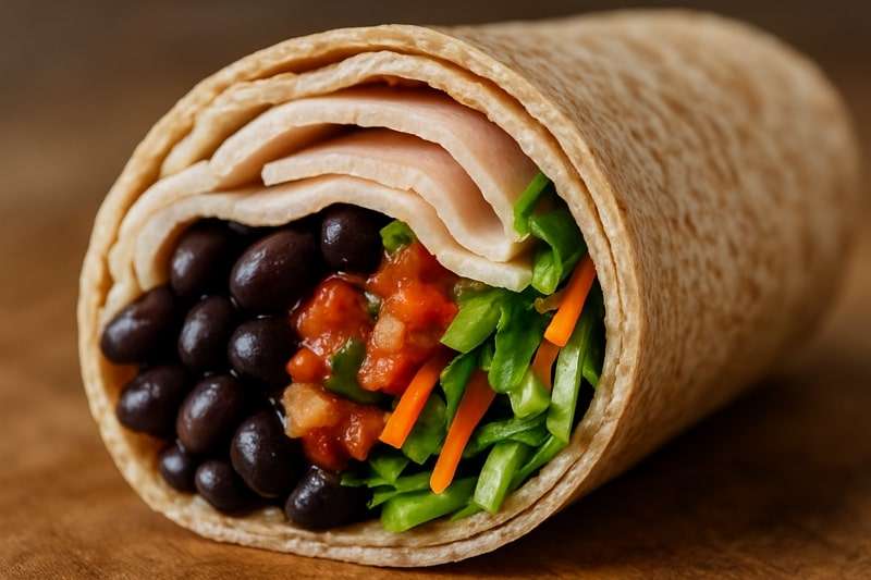 turkey and black bean wrap