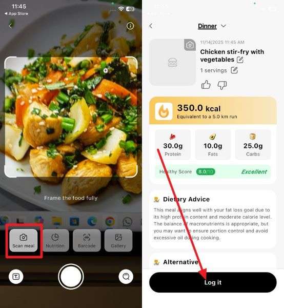 choose the log it button