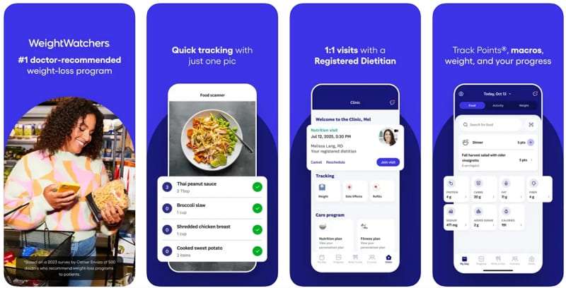 weightwatchers nutrient tracking app