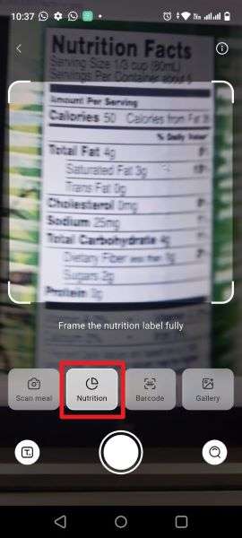 pick the nutrition tool
